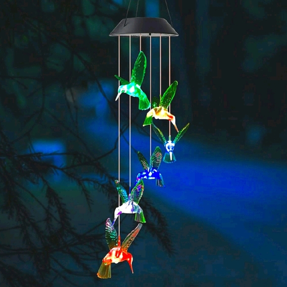 Solar Hummingbird Wind Chime - Picture 2 of 7